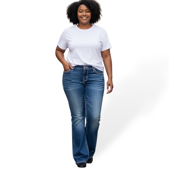 BKE Women's Boot Cut Jeans in Deep Blue - Picture 1 of 7